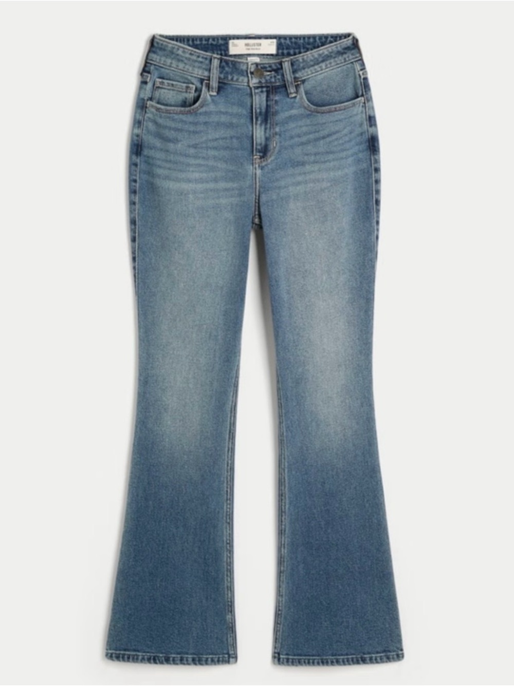 Hollister High-Rise Bootcut Jeans in Dark Medium Wash
